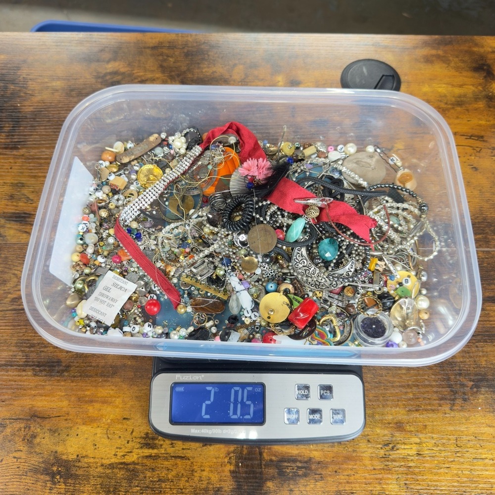 Craft Jewelry Making Lot 2.05 lbs Mixed Beads Charms Supplies DIY Upcycle Repair